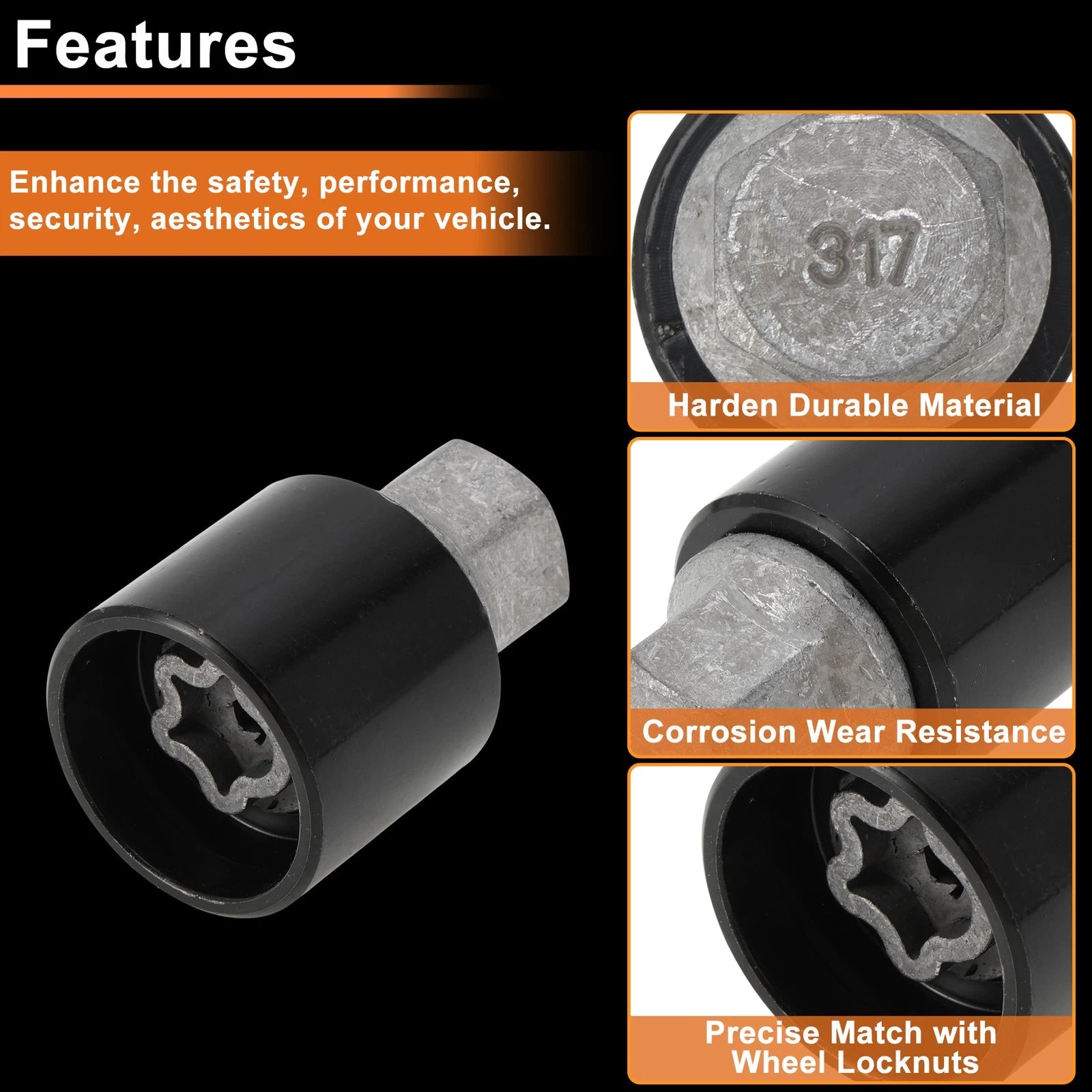 Wheel Lock Lug Nut with Key Tool for Mercedes-Benz 