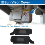 Sun Visor Cover Set for Ford Mustang (Left & Right) Carbon Fiber Black