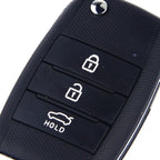 3 Button Flip Key Shell Case Cover + Uncut Blade for Kia K3 Forte Sorento (2014-2020)