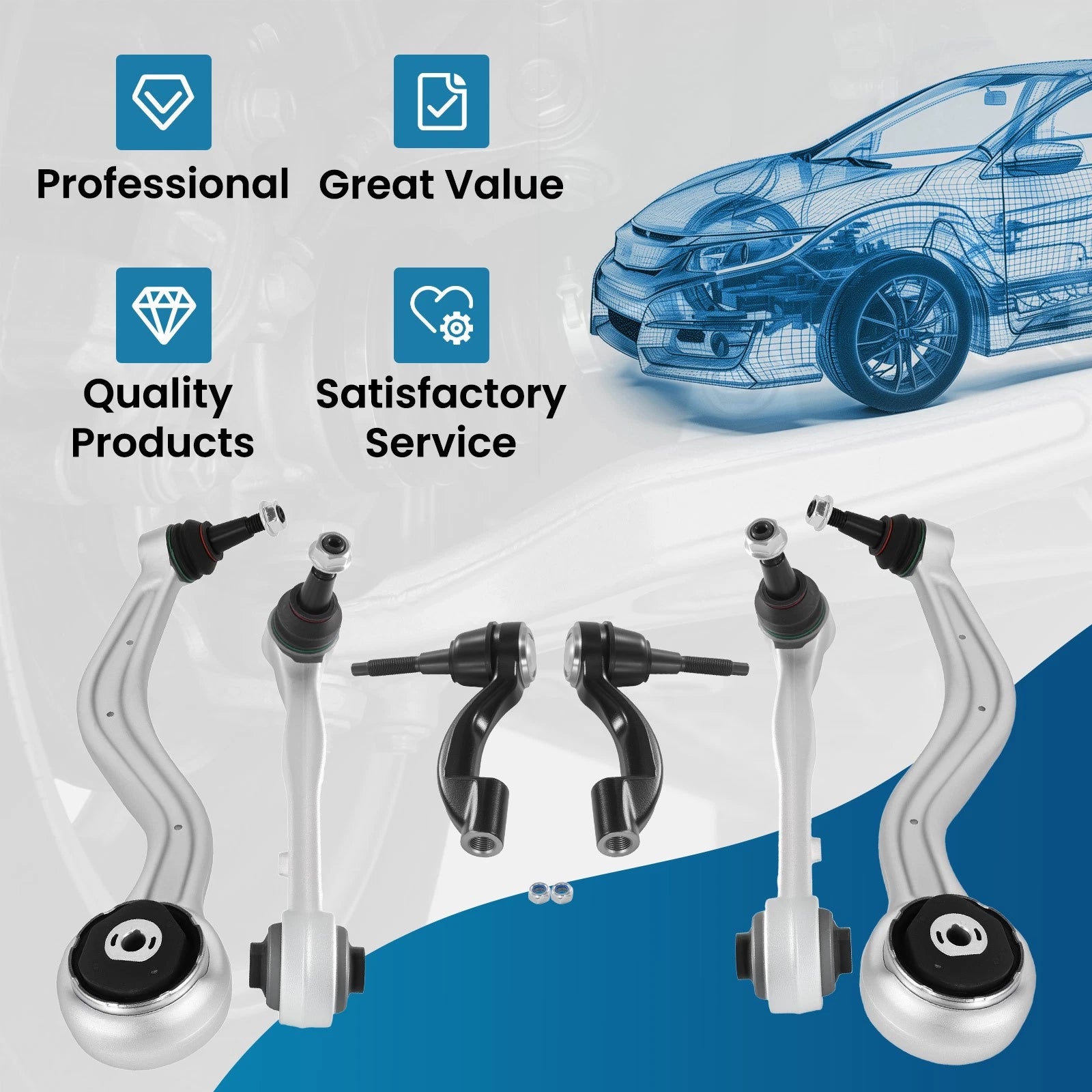 Front Lower Control Arms Tie Rod for Cadillac ATS (2013–2019) RWD