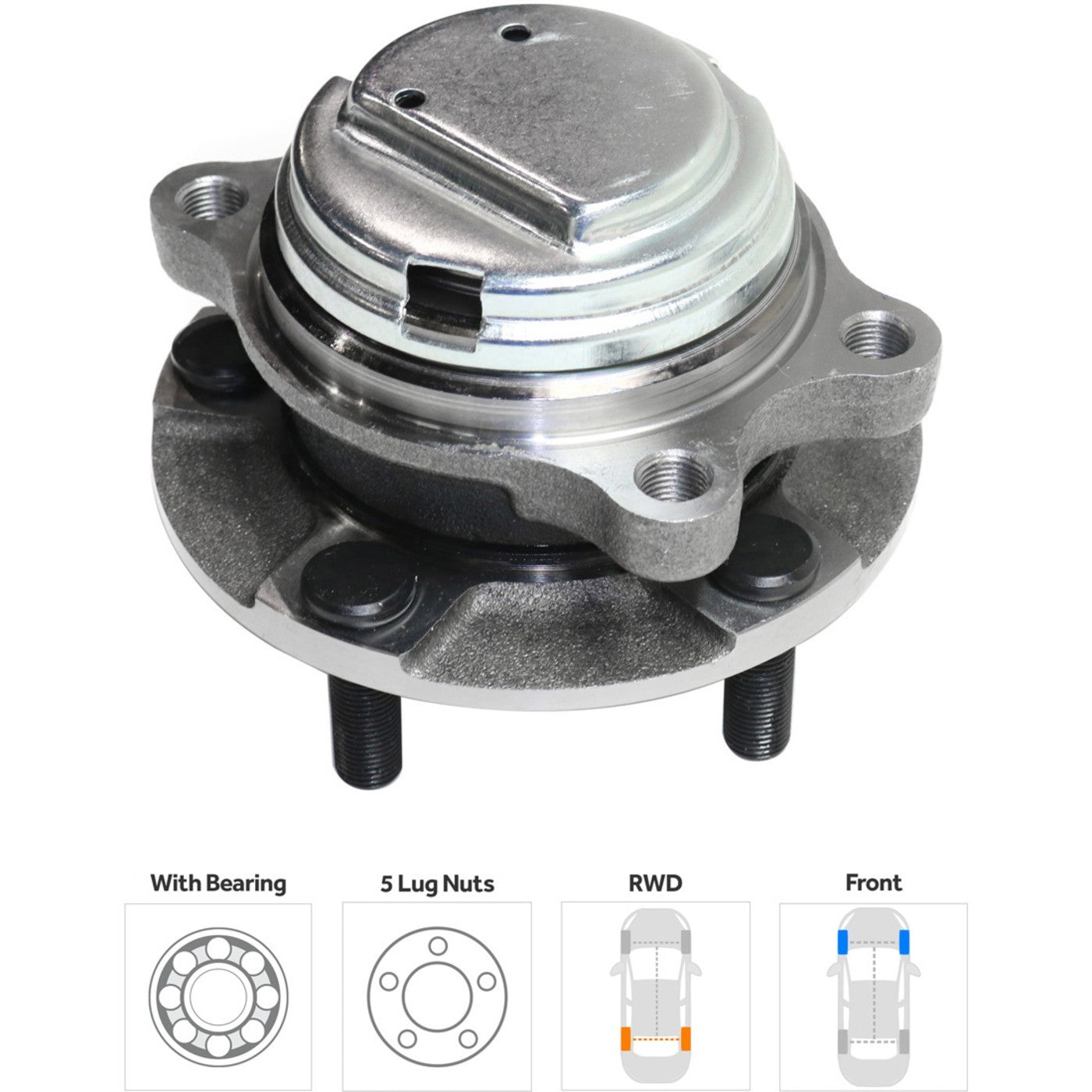 Wheel Hubs for Infiniti G37 (2008–2013) with Bearing 4-Wheel ABS RWD