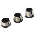 3X Collet Chuck Set for Electric Router (6mm, 6.35mm, 8mm)