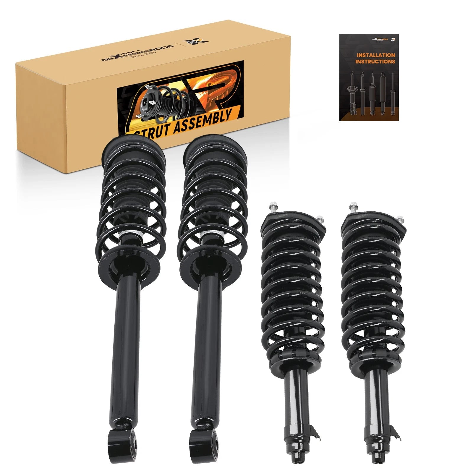 Set of 4 Complete Struts with Coil Spring for Lexus LS460 AWD (2009–2017)