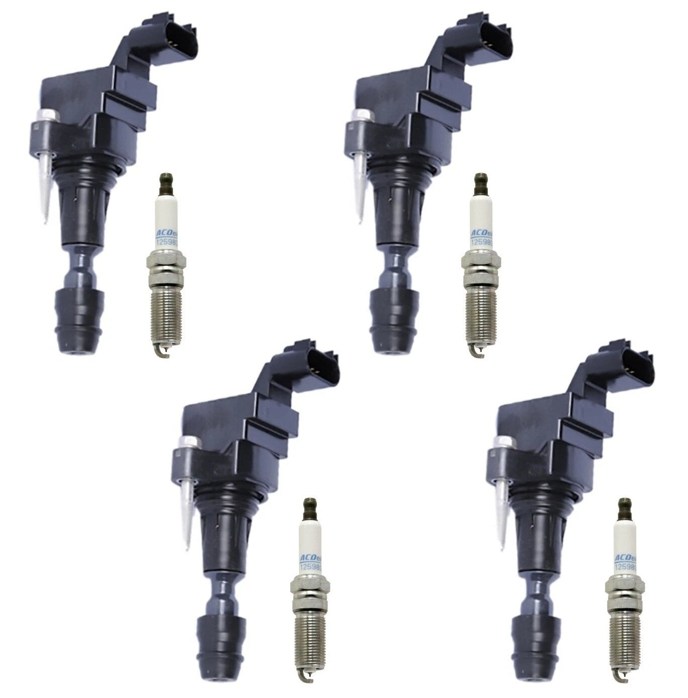 Set of 4 Ignition Coils & 4 Spark Plugs for Chevrolet Saturn L4