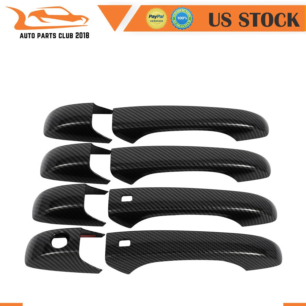 Set of 2 Door Handle Covers for Dodge Grand Caravan (2008–2020) Carbon Fiber