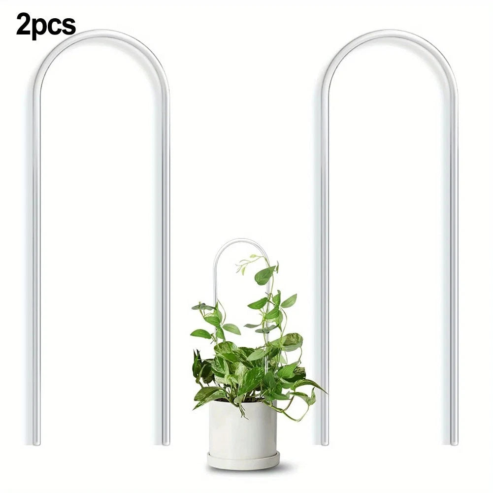 Transparent U Shaped Plant Trellis for Indoor Plants and Vines Display