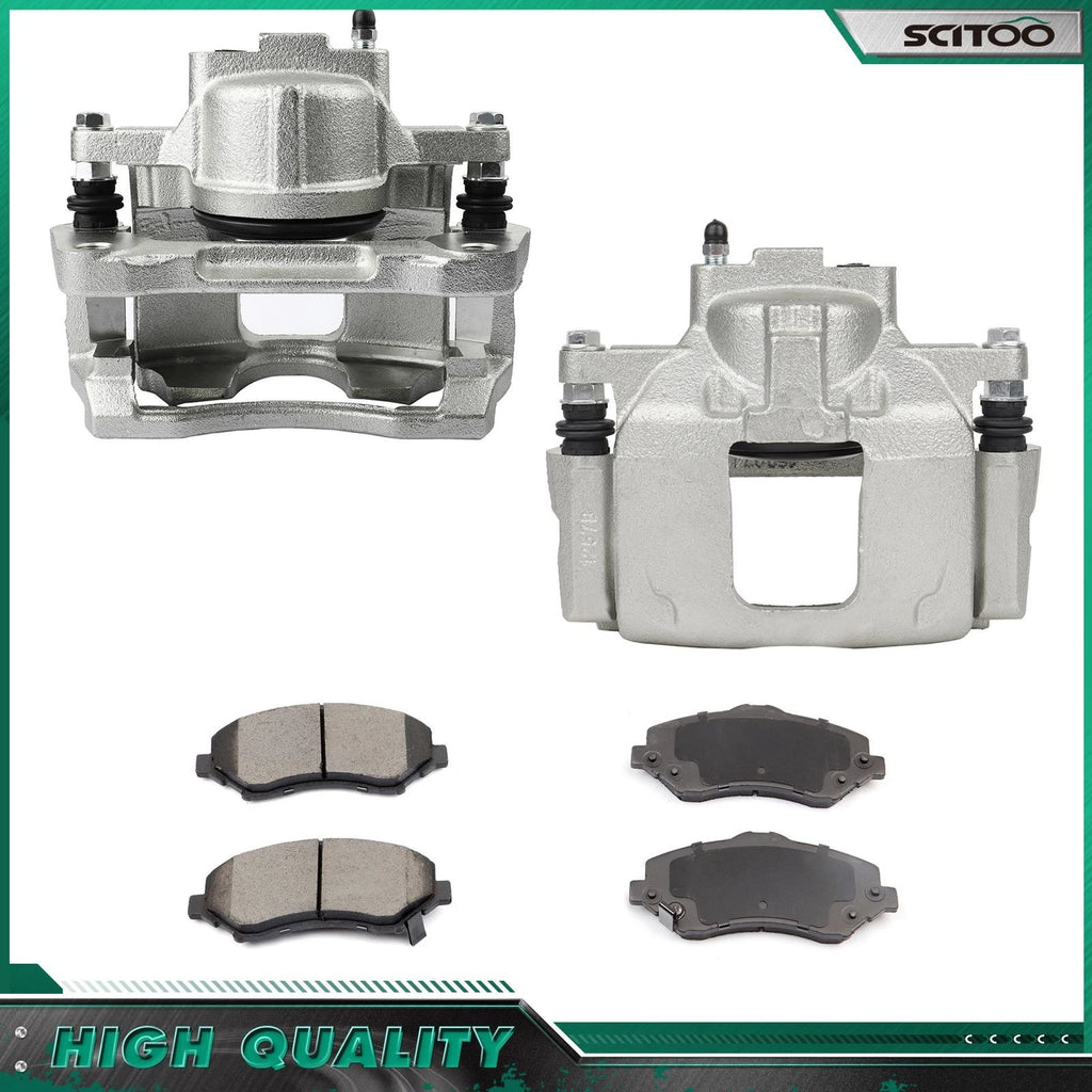 Front Brake Calipers w/ Bracket & Ceramic Pads for Jeep Liberty Wrangler (2008–2012)