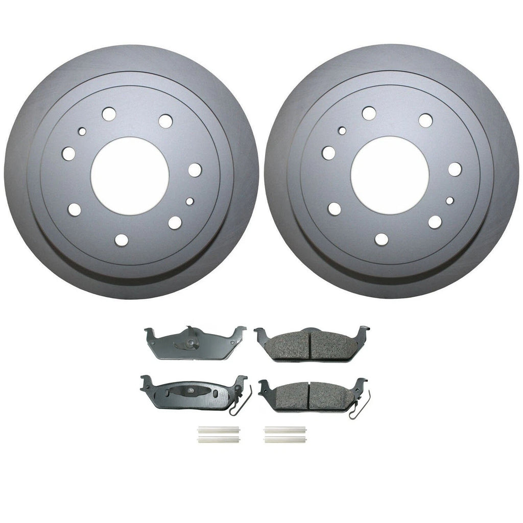 Rear Brake Kit 348mm Rotors & Akebono Pads for F-150 Mark LT (2006–2008)