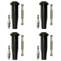 Set of 4 NGK Ruthenium HX Spark Plugs & Coil Boots for Ford Escape Focus (V4)