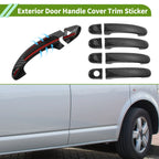 Exterior Door Handle Cover Trim for Volkswagen Transporter (Carbon Fiber, Black)