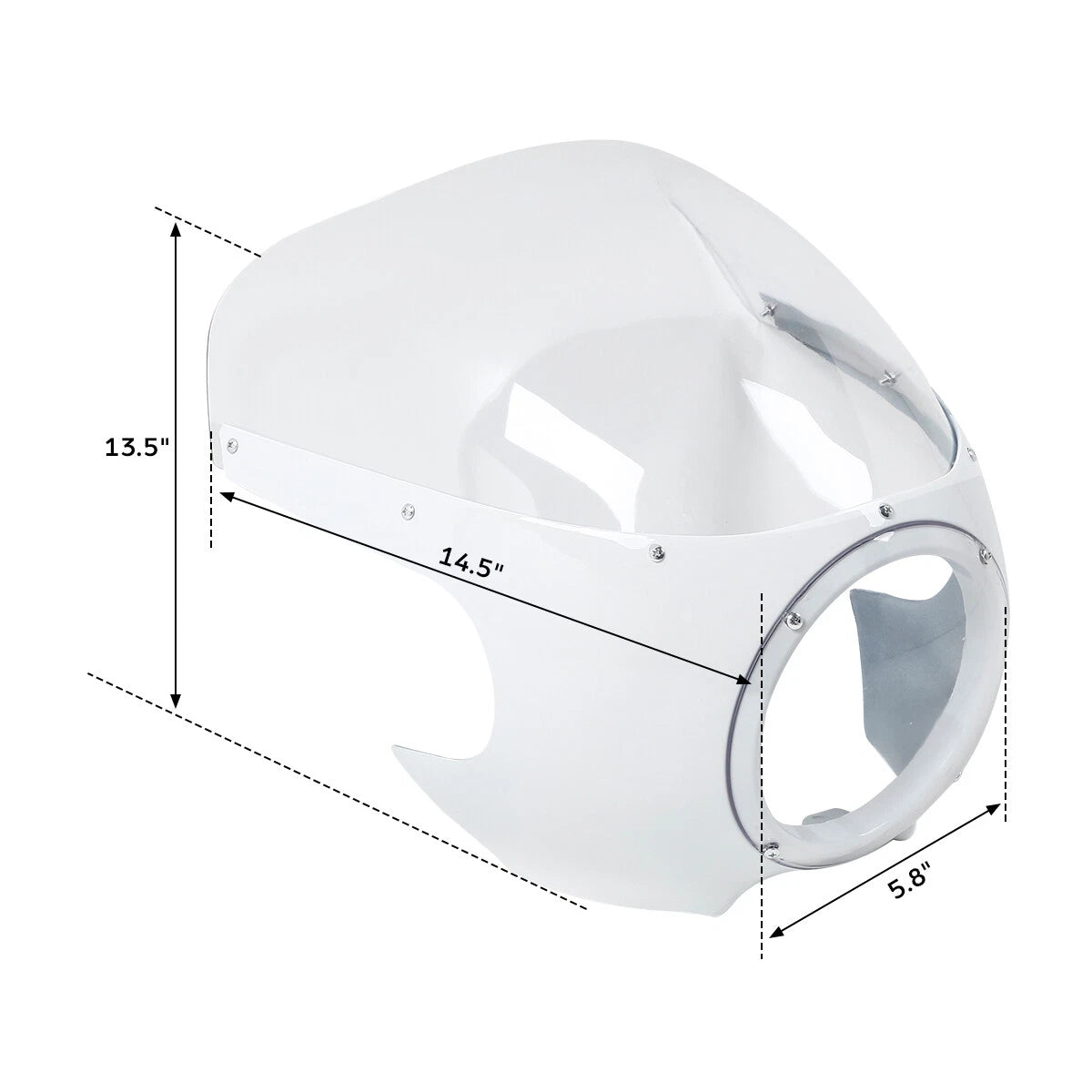 5 3/4" White Cafe Racer Headlight Fairing for Harley Sportster XL