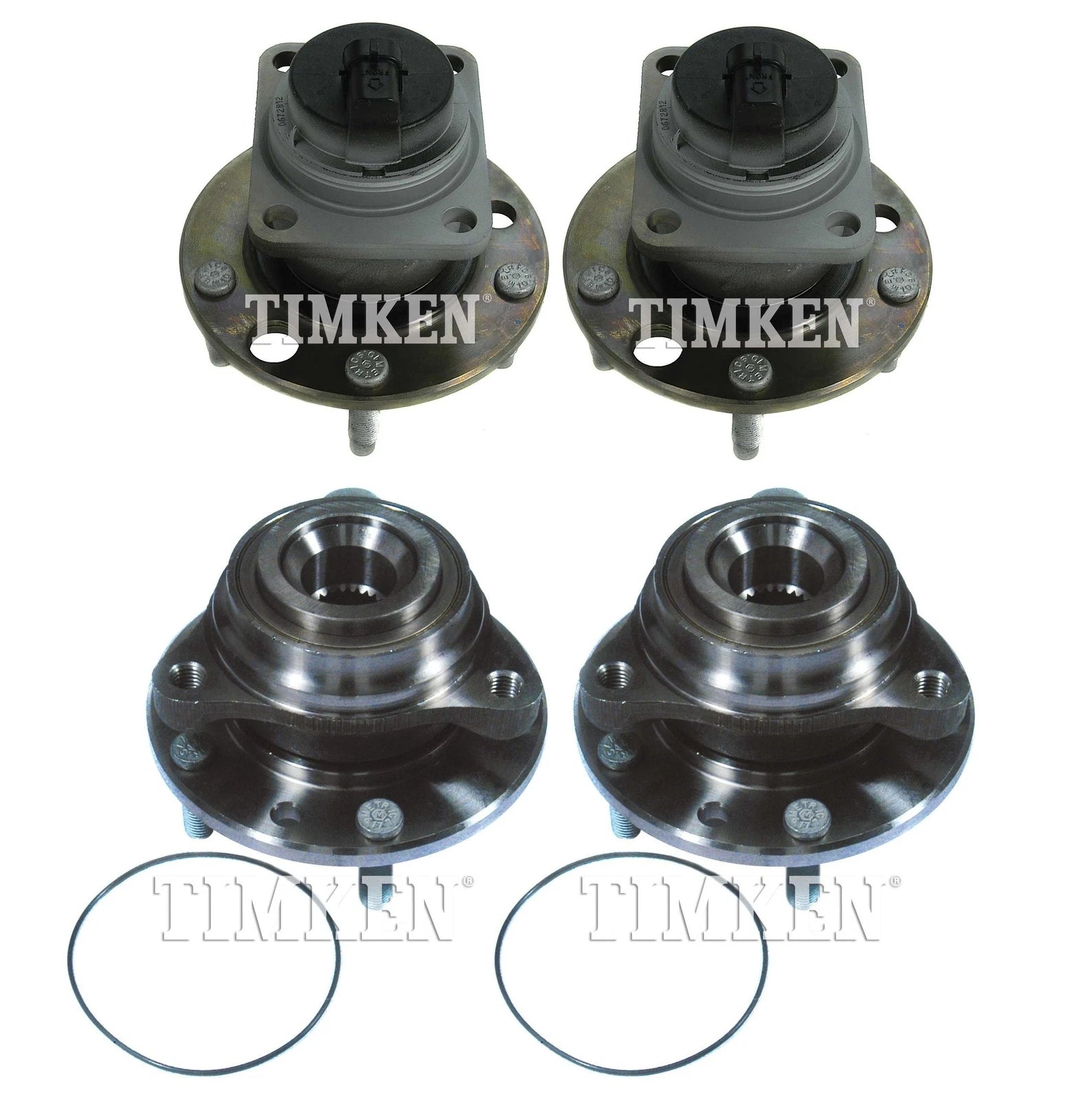 Front and Rear Wheel Bearing & Hub Assembly Kit for Chevy Corvette (C6, 2005–2013)