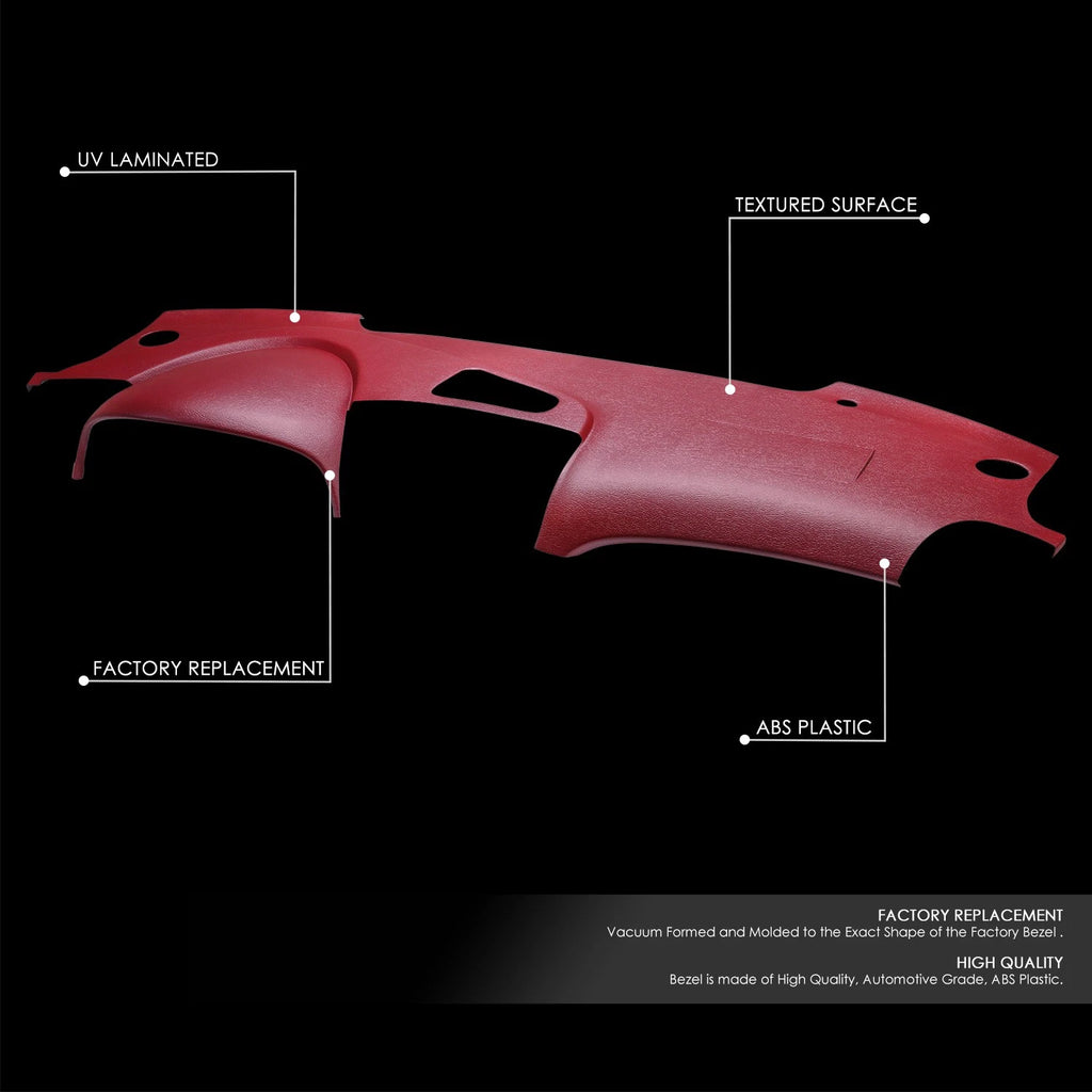 Dash Cap Cover Overlay for Acura TL (2004–2008) - Maroon Textured ABS Plastic