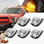 5Pcs Cab Roof Running Light with Harness Chrome Yellow LED for Ford Superduty (1999–2016)