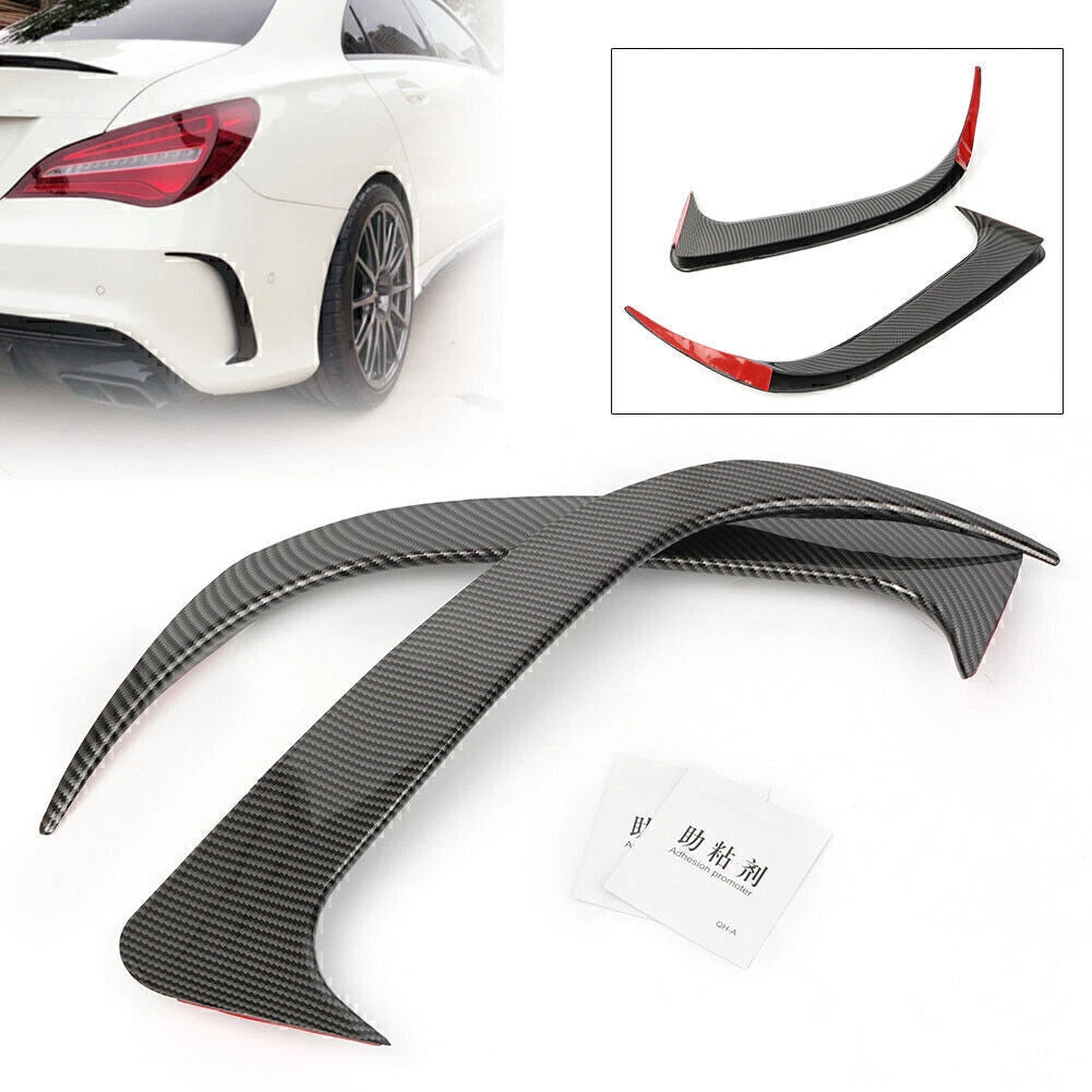 2X Carbon Fiber Rear Bumper Canard/Air Vent Cover Trim for Benz CLA (2013–2019)