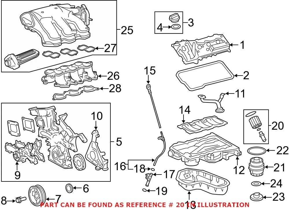 Engine Oil Filter Element with Drain Plug & Gaskets for Lexus
