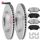 Front Drilled Rotors & Ceramic Brake Pads for Hyundai Elantra Veloster (2011–2023)