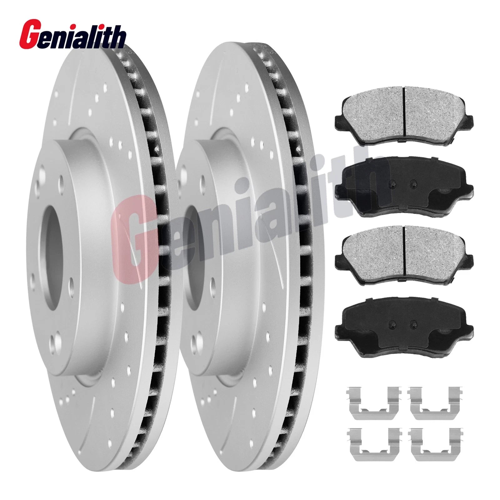 Front Drilled Rotors & Ceramic Brake Pads for Hyundai Elantra Veloster (2011–2023)