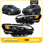 LED DRL Headlights for Jeep Cherokee (2019–2023) Black Housing Pair
