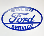 Metal Sign for Ford Sales and Service Display (24 in x 14 in) (Universal)