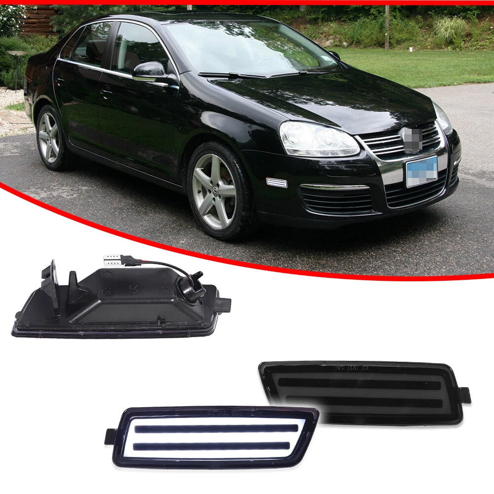 Smoke White LED Front Corner Side Marker Light for VW Jetta (2005–2010)