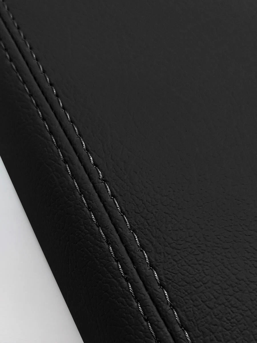 Center Console Lid Armrest Cover for Nissan Titan (2016–2020) Black PVC Leather