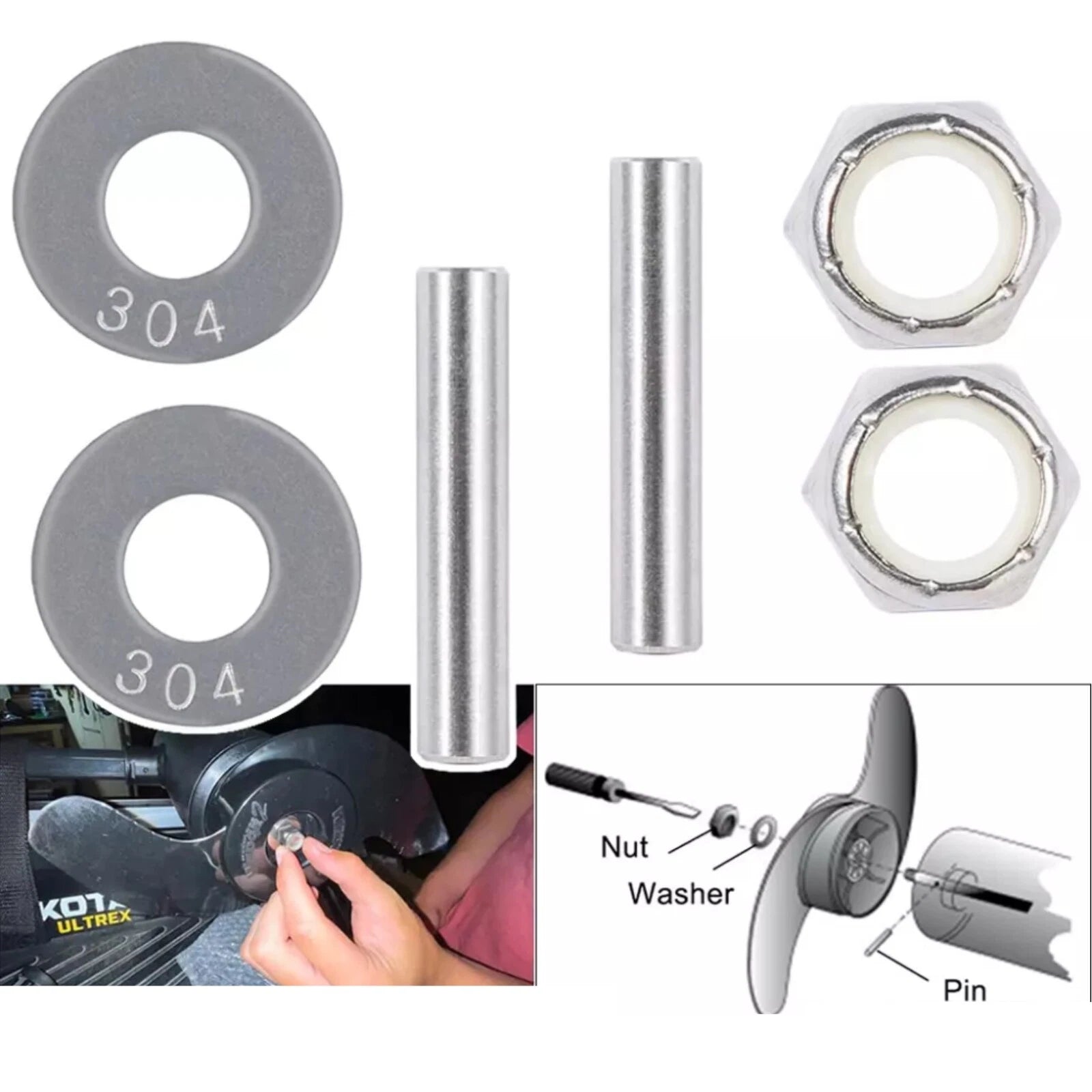 Weedless Wedge 2 Propeller Nut Kit for Minn Kota MKP34 (1865019)