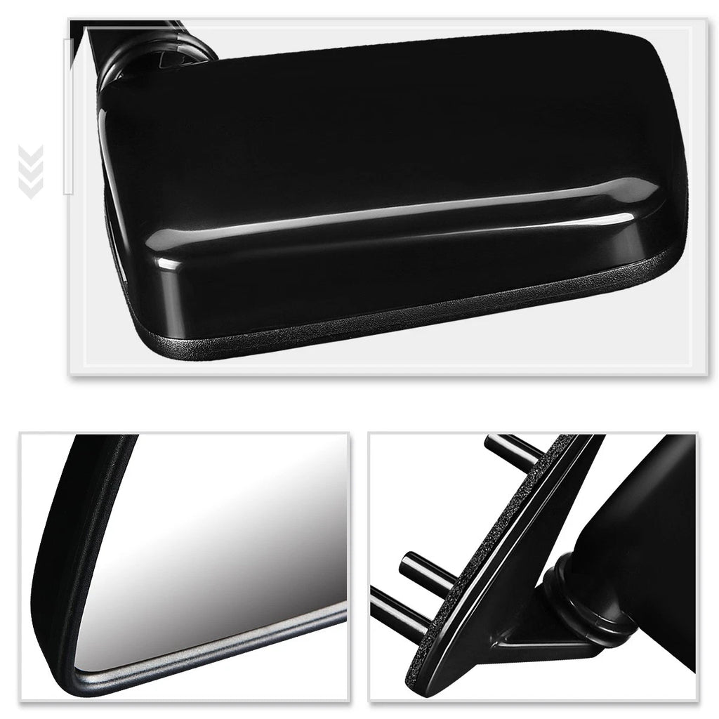 Universal Side View Mirrors for Naked Bikes - Anti-Glare White Glass