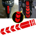 Universal Front Fender Reflective Stripe Stickers for Racing Style Red (—)