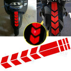 Universal Front Fender Reflective Stripe Stickers for Racing Style Red (—)
