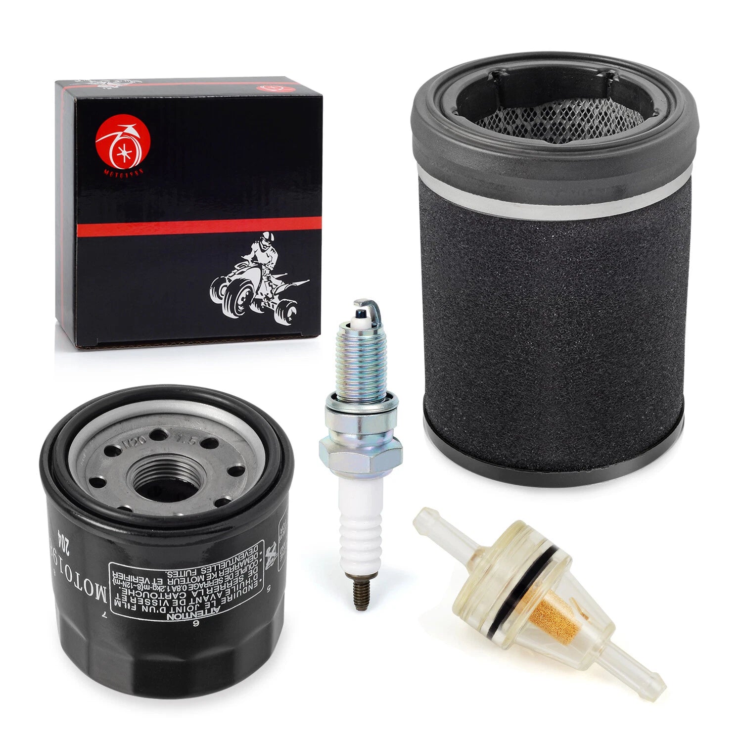 Air Filter, Oil Filter, Spark Plug Set for Kawasaki KVF360 Prairie 360 (2003–2013)