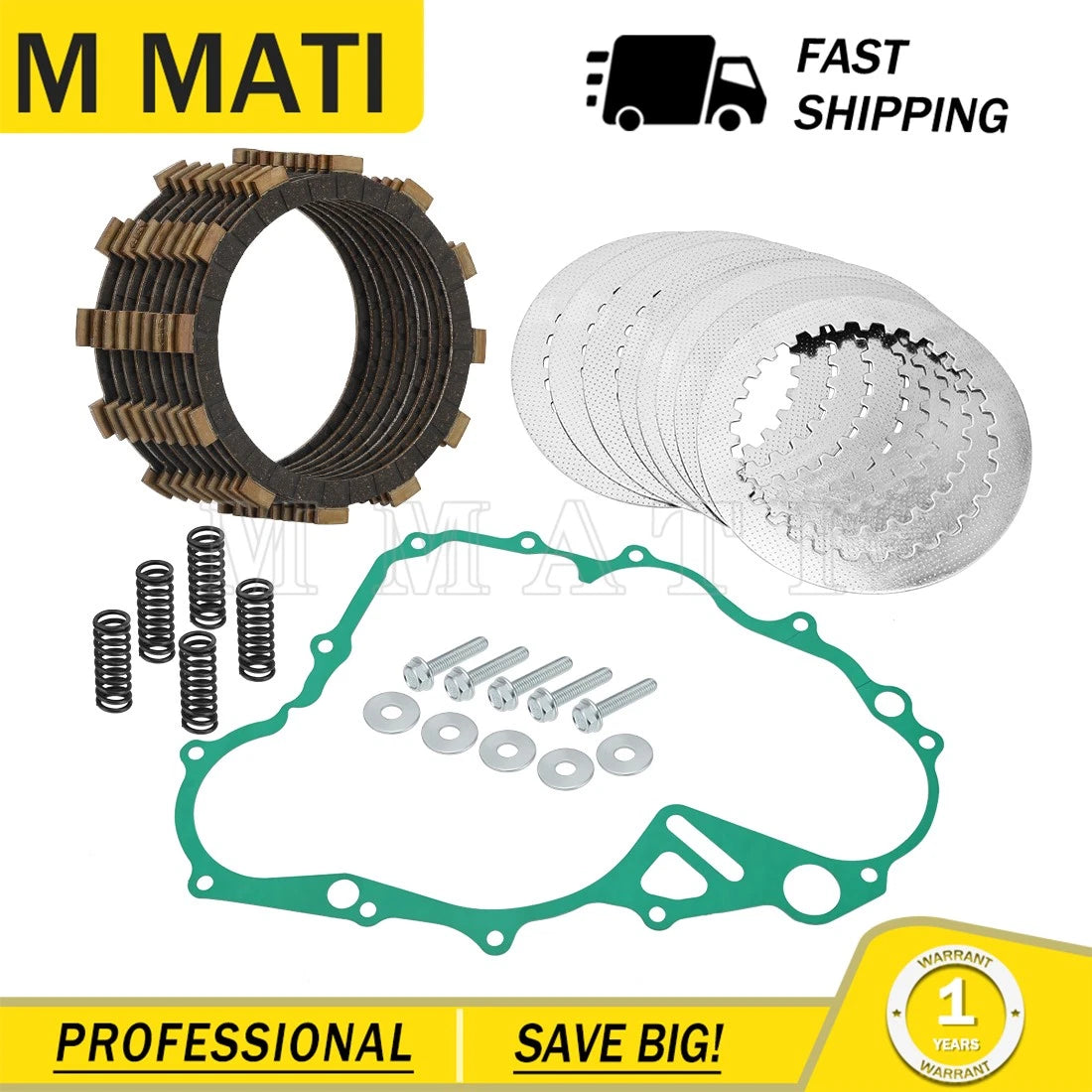 Clutch Friction Steel Plates Springs Gasket Kit for Yamaha YZ250F (2014–2018)