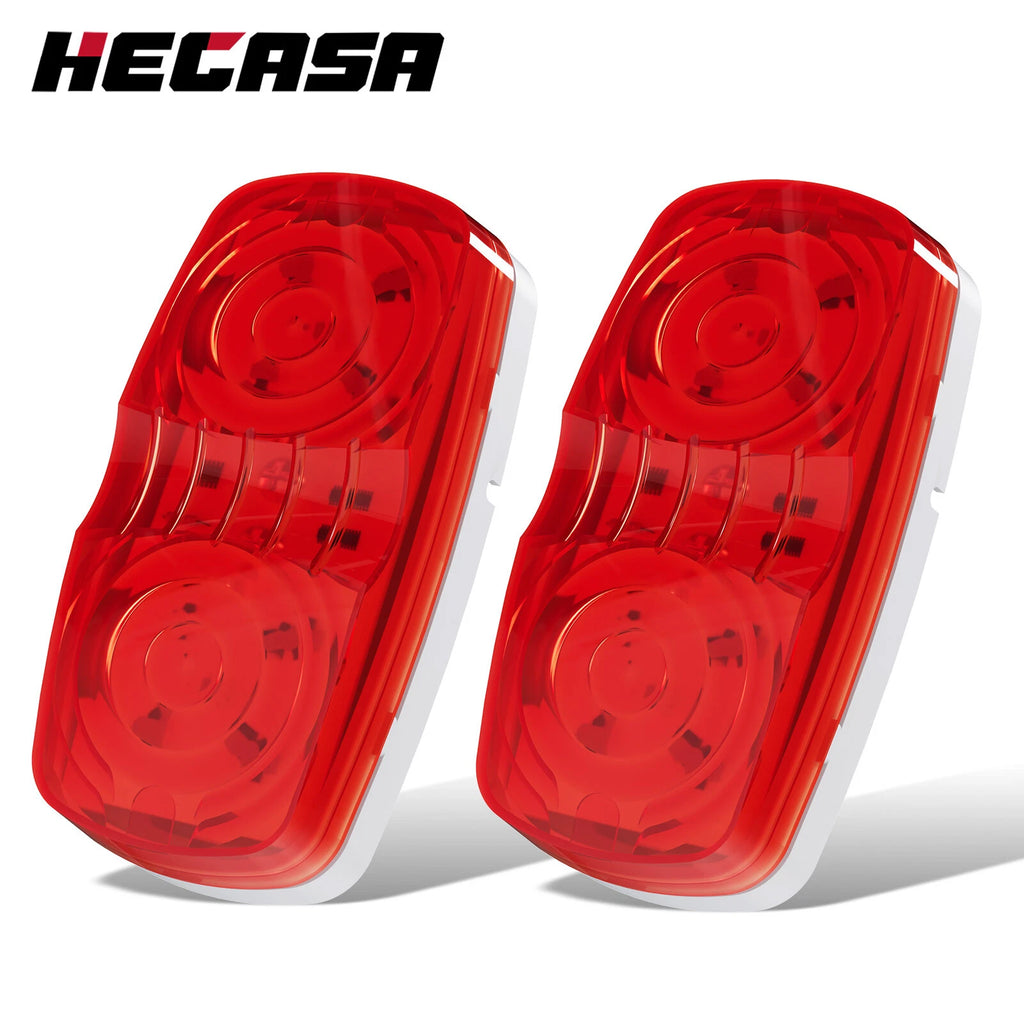 2X 4 Inch Red LED Double Bullseye Side Marker Light for RV