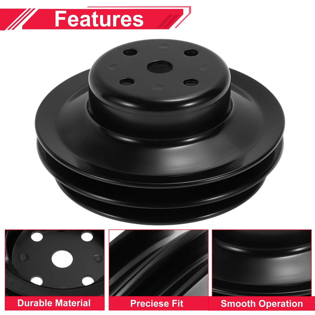 2 LWP Double-Groove Long Water Pump Pulley for Chevy Big Block 396 427 454 (1965–1968)