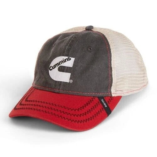Cummins Diesel Engines Snapback Mesh Cap/Hat (Paydirt Red & Gray)