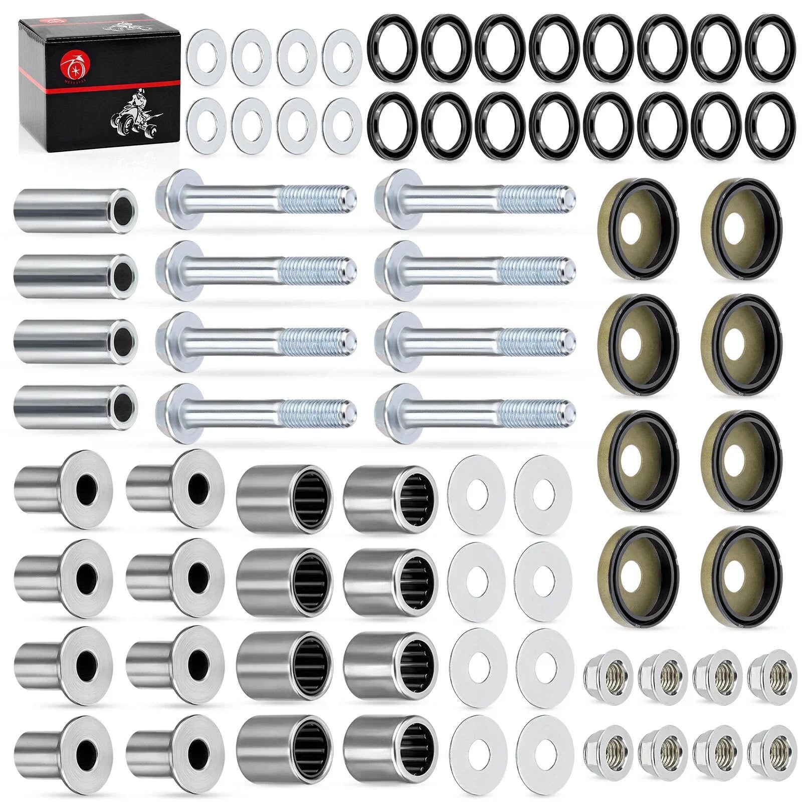 Front Upper & Lower A-Arm Bushing Seal Kit w/ Bolts for Suzuki LT-Z400 Quadsport (2003–2008)