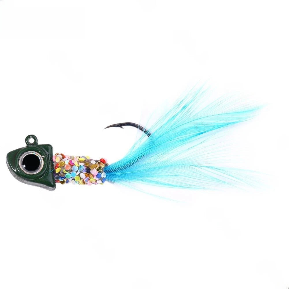 Weighted Feather Jig Lures for Boat Fishing (2.2cm, 2.6cm, 3cm)