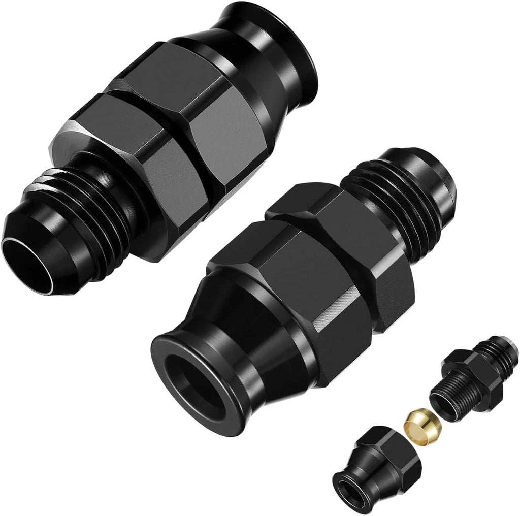 2X 6AN to 3/8" Tube Hardline Fuel Line Adapter Fitting