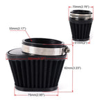 2X 55mm Air Filter Cleaner Round Tapered for Motorcycle/Car