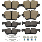 Set of 8 Ceramic Brake Pads with Hardware Kit for BMW X1 (2016–2022)