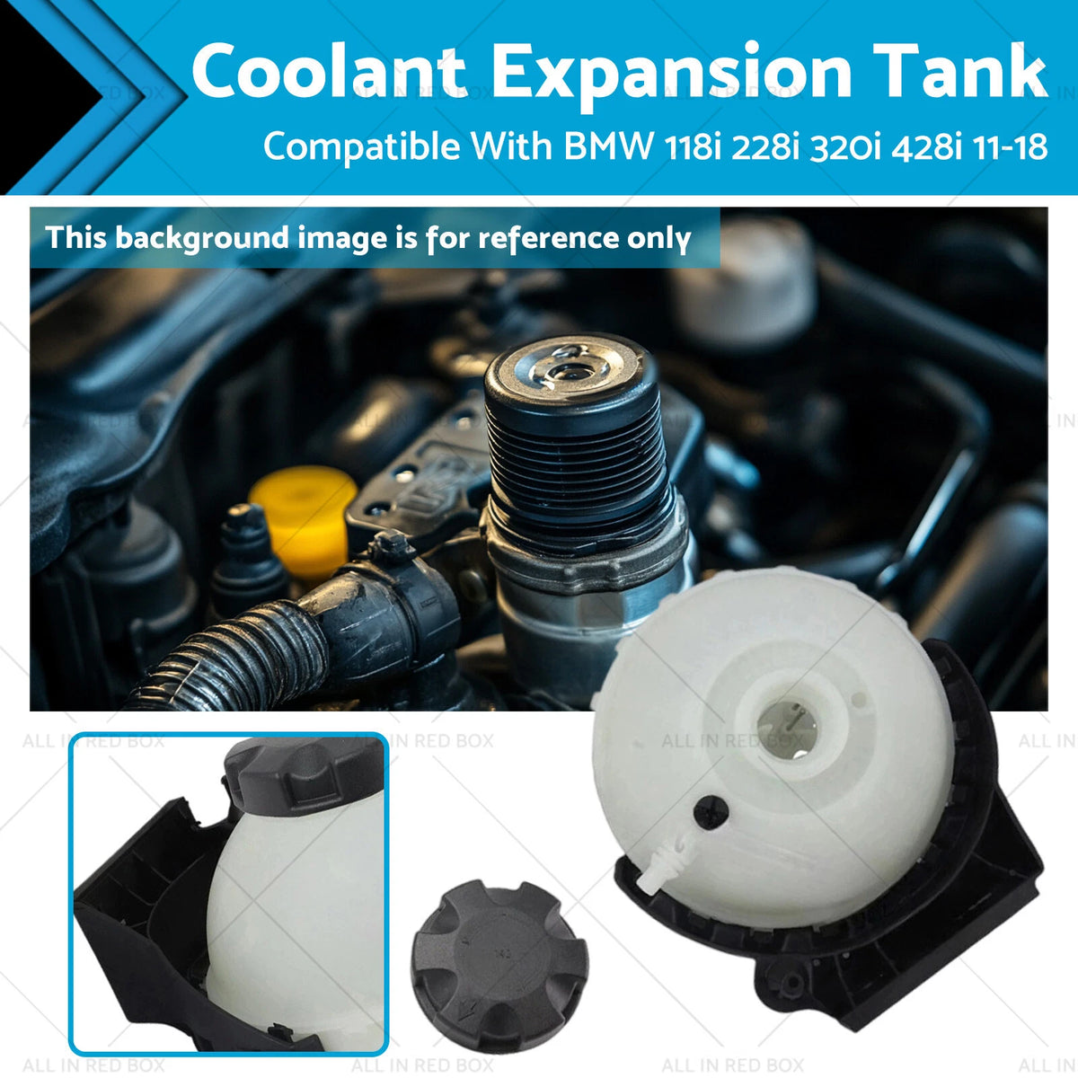 Coolant Radiator Expansion Tank for BMW 118i 228i 320i 428i (2011–2019) 17137642158