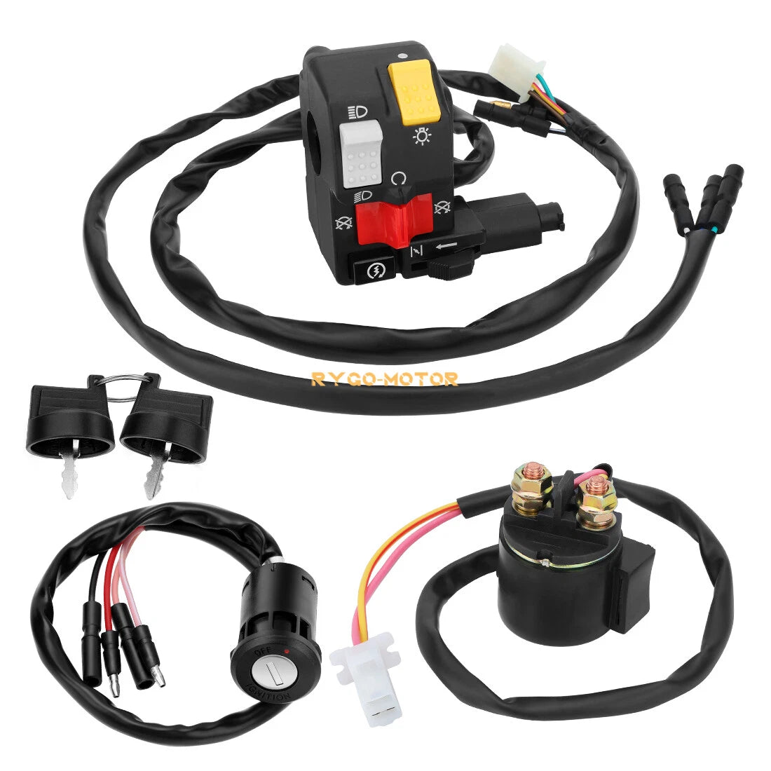 Handlebar Key Starter Relay Switch Kit for Honda FourTrax 300 (1988–2000)