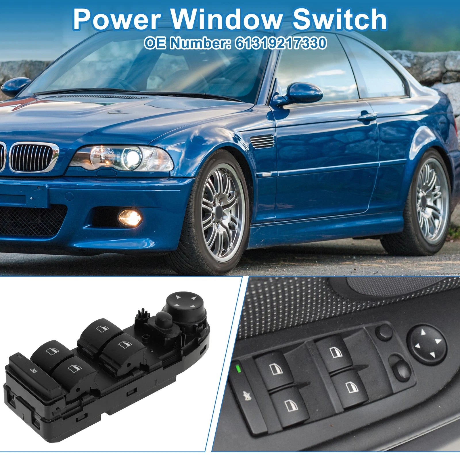Power Window Switch for BMW 325i (2006) No. 61319217330