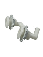 2X 100 Degree Plastic Thru Hull for Hose Barb 3/4in (White)