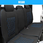 Set of 3 Rear Seat Covers for Dodge Ram  - Black Blue