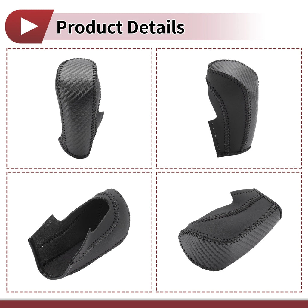 1 Pc Gear Shift Knob Cover for Ford Fiesta (2009–2012) Black Faux Leather