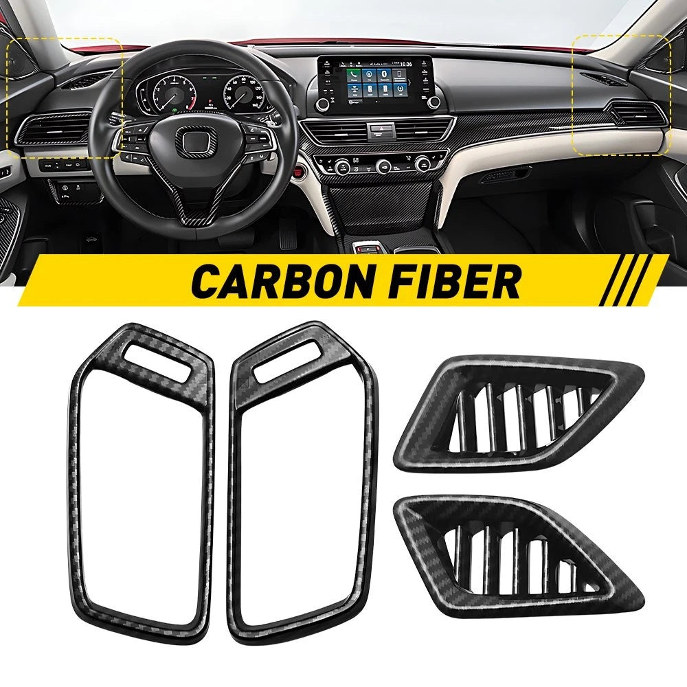 4X Air Vent Outlet Carbon Fiber Trims for Honda Accord (2018–2022)