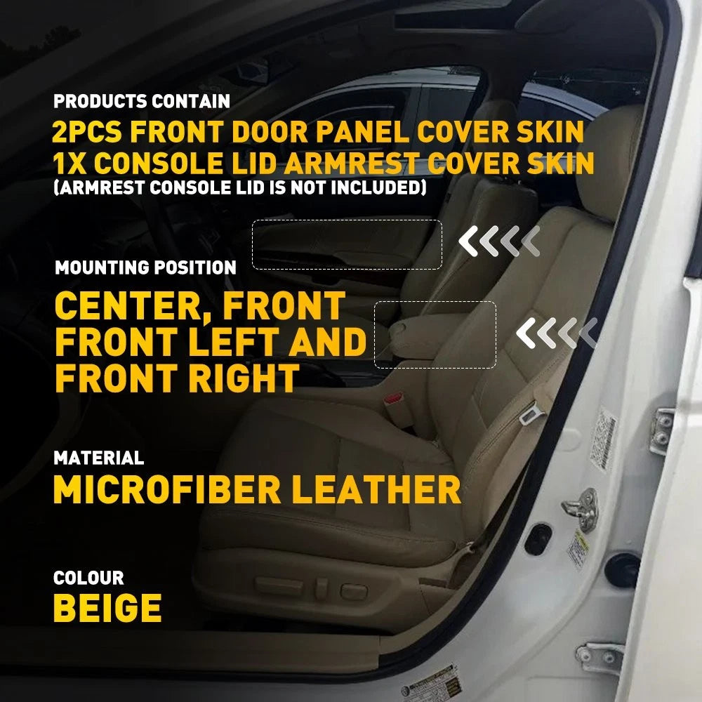 3X Door Panel Console Lid Armrest Cover for Honda Accord Sedan (2008–2012) PY