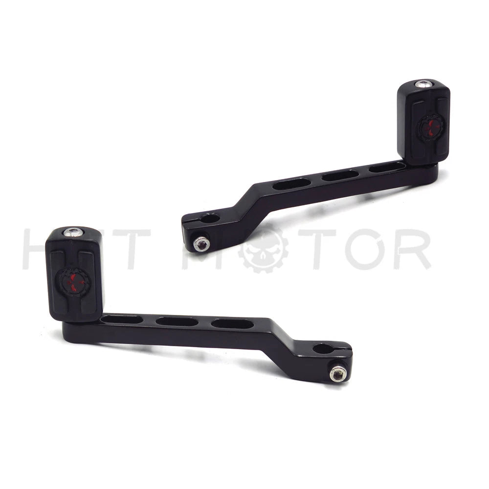 Black Skull Heel Toe Shift Levers w/ Shifter Pegs for Harley Electra Glide (1988–2017)