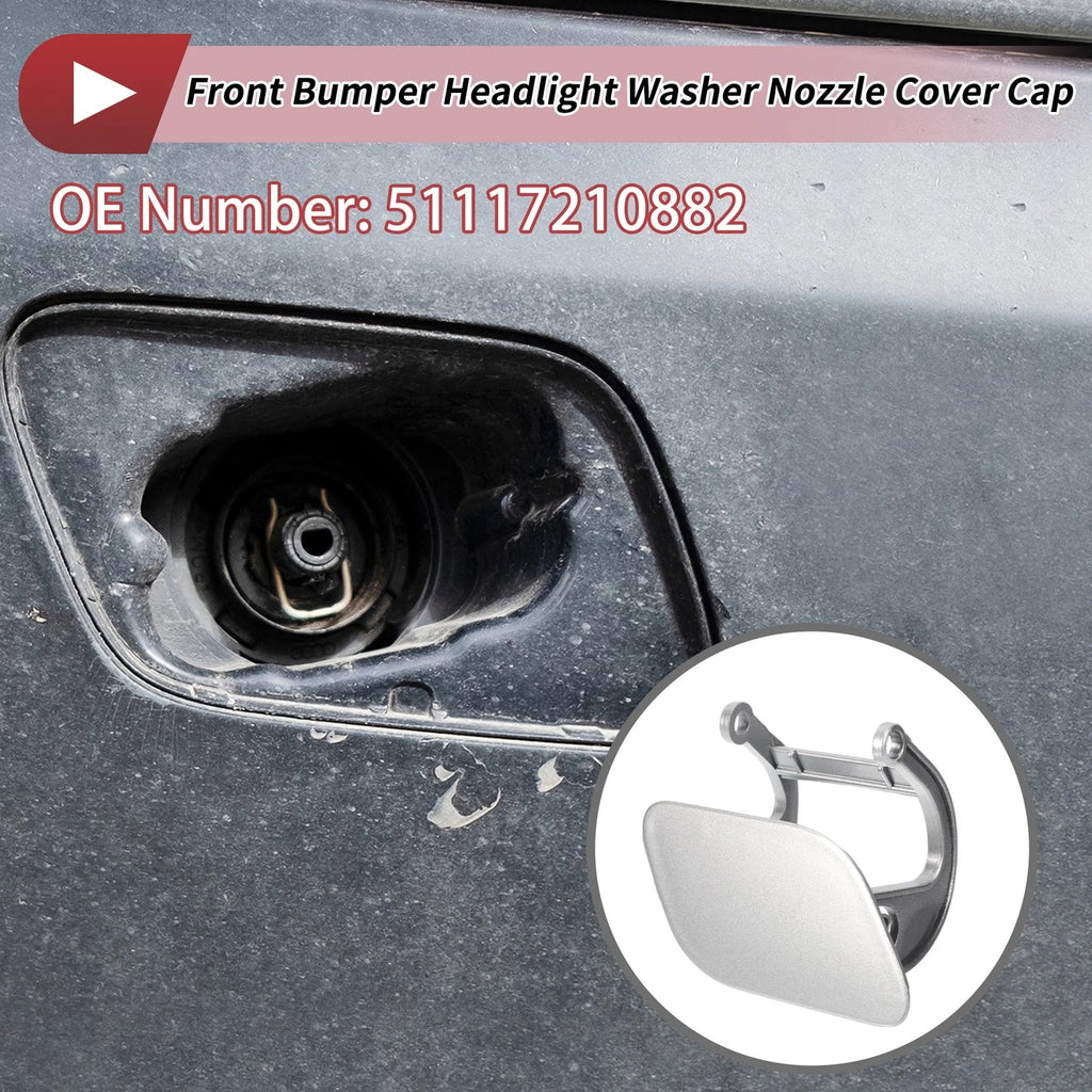 Washer Nozzle Cover Cap for BMW 740i (No. 51117210882) Silver Tone